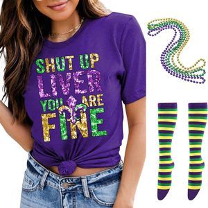 Mardi Gras Outfit For Women Purple Fashion Mardi Gras Costume Accessoriess Set🙃